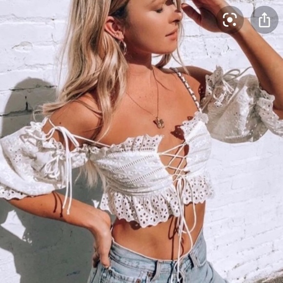 For love of lemons Annabel eyelet crop top - Picture 3 of 4